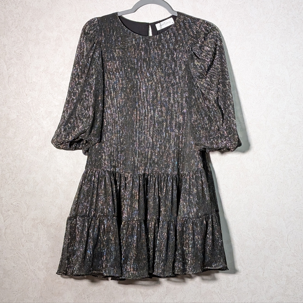 NWT Accent Prone The Label Black Metallic Dress